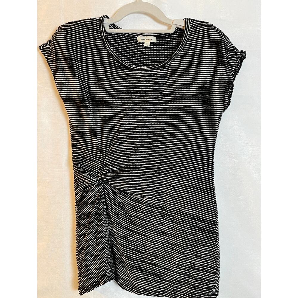 Max Studio Top - Size L -  Gathered Asymmetric‎ Twist at Waist